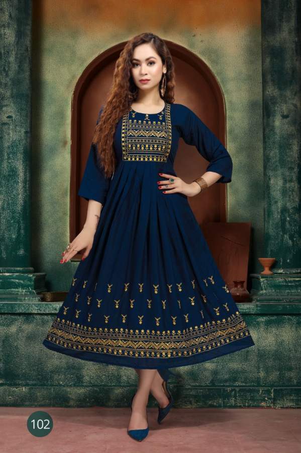 Razzo Zarina Fancy Ethnic Wear Embroidery Work Anarkali Kurti Collection